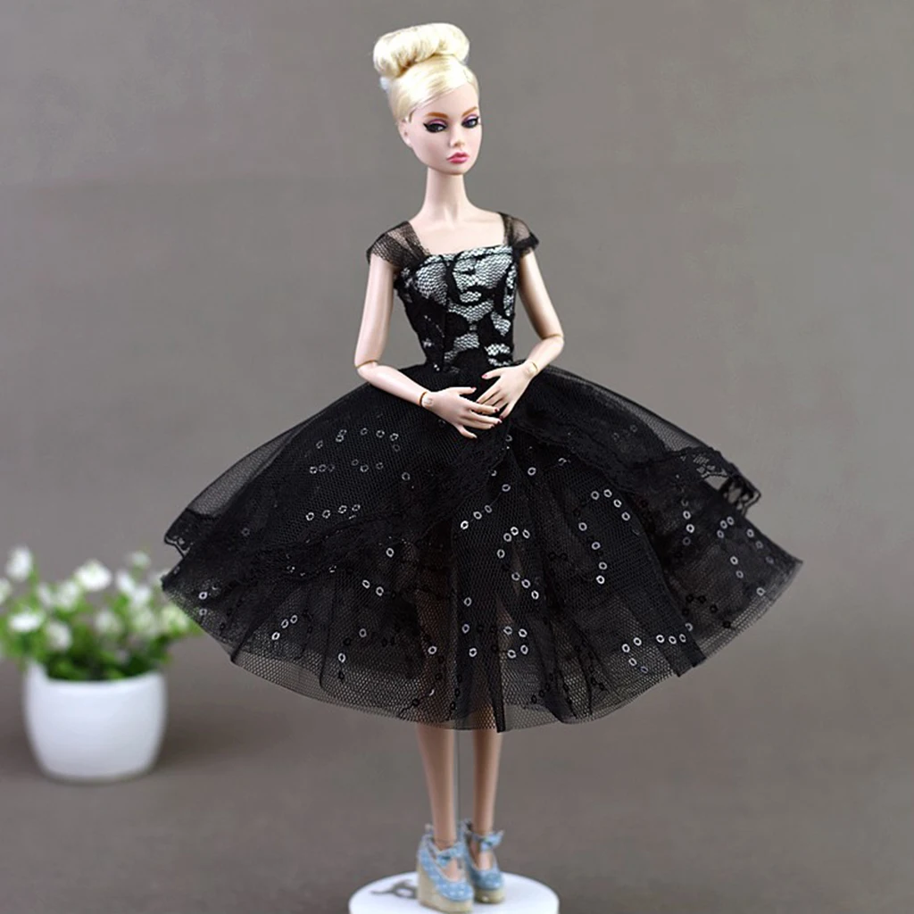 Элегантные 1/6 Кукольное платье свадебное платье черная юбка-американка для кукол