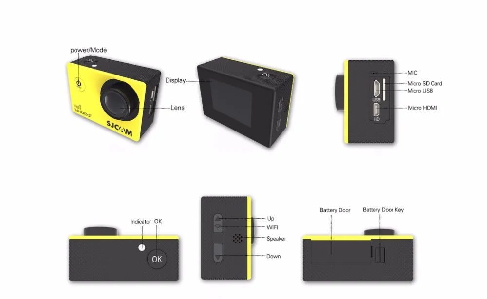 Оригинальная SJCAM SJ4000 серия SJ4000 и SJ4000 WiFi и SJ4000 плюс Спортивная камера+ зарядное устройство+ дополнительная 1 шт. батарея