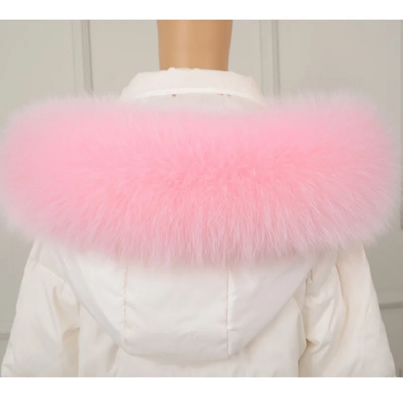 

Winter 100% Real Fox fur collar women genuine fox fur scarf 75cm for women Coat Scarves Fur Neck