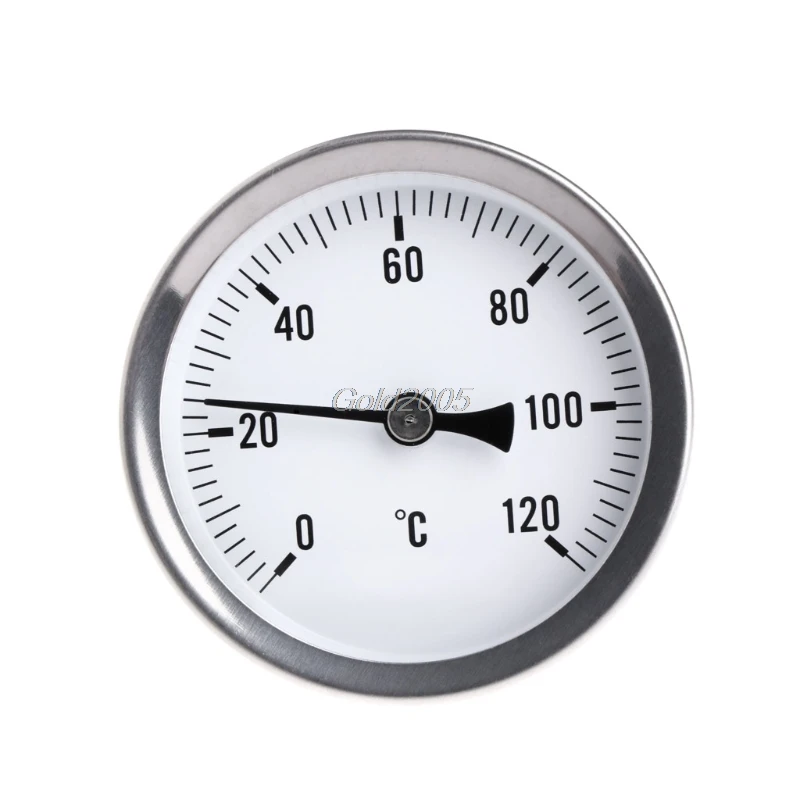 

63mm Dial Horizontal Thermometer Aluminum Temperature Gauge Meter Liquid Water G07 Drop ship