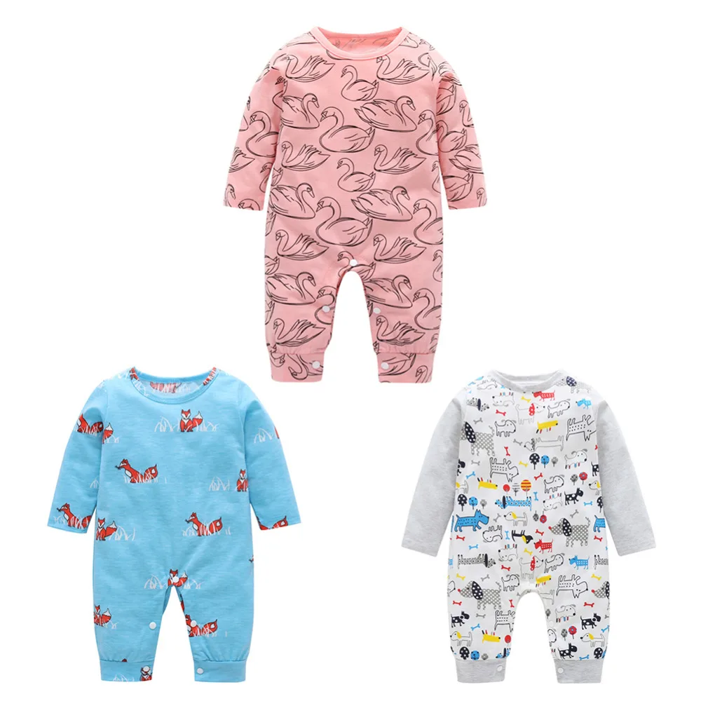 15 أنماط 2019 طفل الفتيان الفتيات الملابس طويلة الأكمام رومبير لطيف قوس قزح طباعة طويلة الأكمام الطفل الوليد السروال القصير الأساسية بذلة