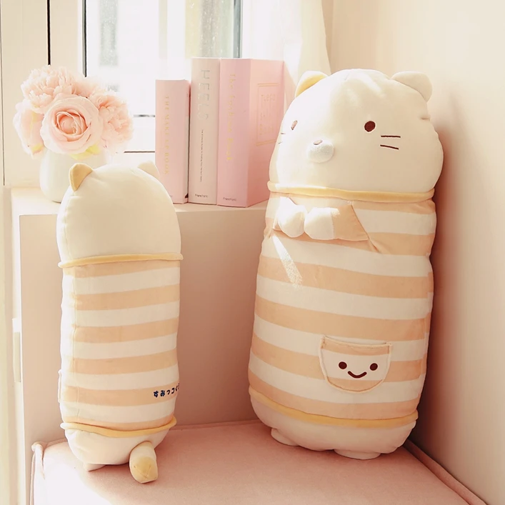 Мультяшная угловая плюшевая подушка Sumikko Gurashi, игрушки для детей, подарок, содержит плюшевое фланелевое одеяло, Подушка для спальни