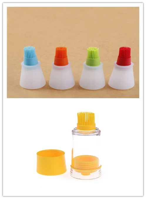 

1PC Silicone Honey Oil Brush Bottle Cooking Baking Basting BBQ Baking Tool Oil Brush 2 in 1 Oil Bottle Silicone Cookie Cake