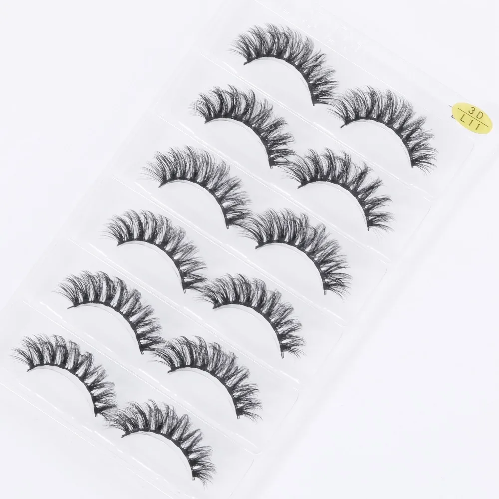 

2018 NEW 6 pairs 100% Real Mink Eyelashes 3D Natural False Eyelashes 3d Mink Lashes Soft Eyelash Extension Makeup Kit Cilios