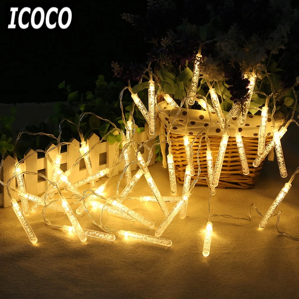 ICOCO Рождественская Елка декоративная лампа 20 светодиодный на батарейках лампа Колонка IP44 украшения для двора светильник струны BZ509