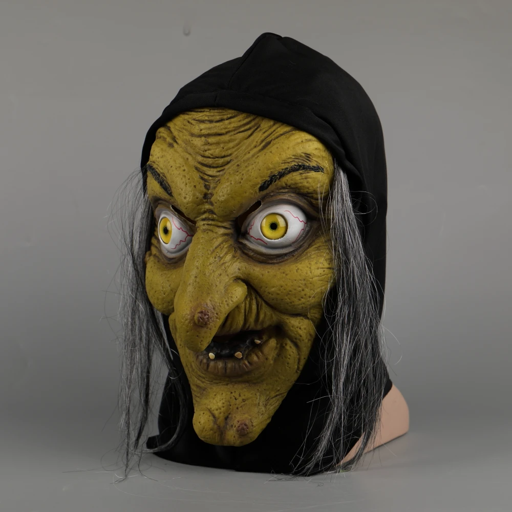 The Witch Mask Ghoul Scary Halloween Masks Latex Fancy Dress Demon Evil Witches Mask Party Prop (9)
