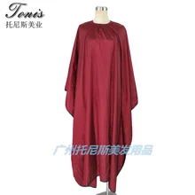 Plain Color Hair Cape In Big Size For Adult , Metal Hood Neck Finished Salon Hairstyling Wrap T-7780 In Polyester Material