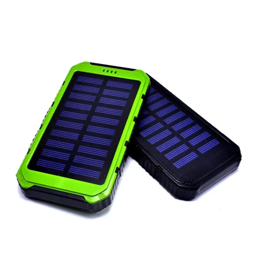 New Power Bank 20000mAh Solar Powerbank Extreme MobilePhone Pack Dual USB LED External Battery Pack for iPhone Xiaomi Samsung