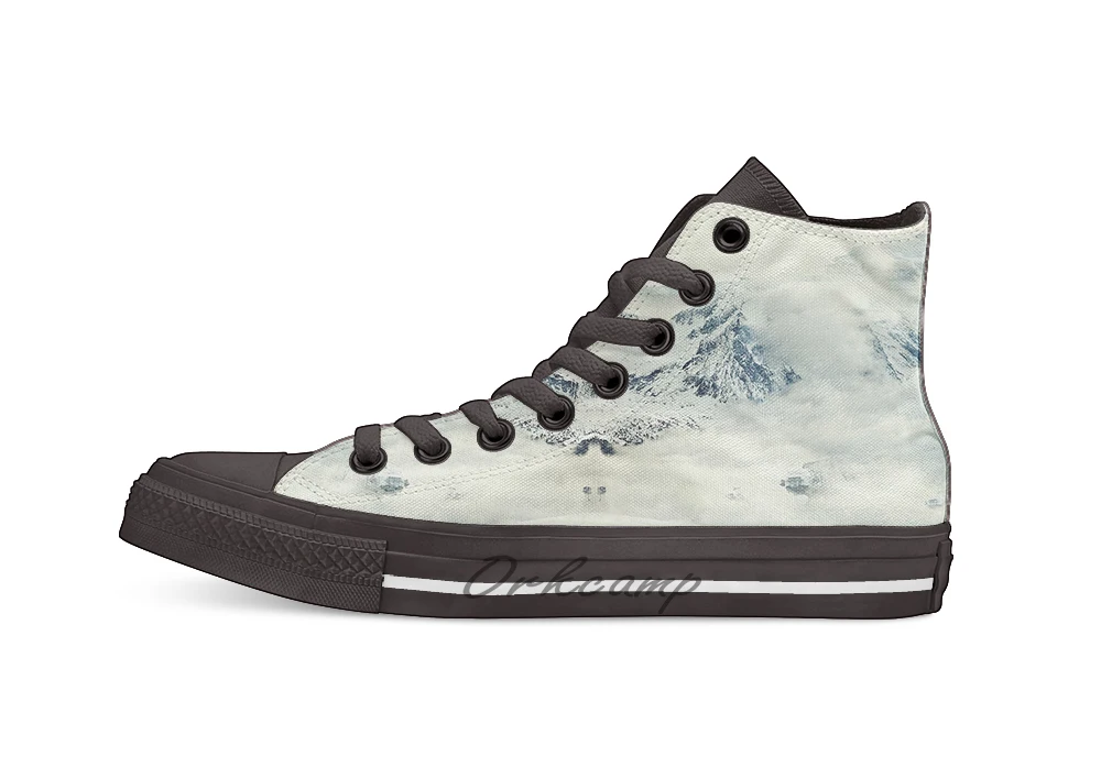 

Frozen planet Design breathable Casual High Top lace-up Canvas shoes sneakers
