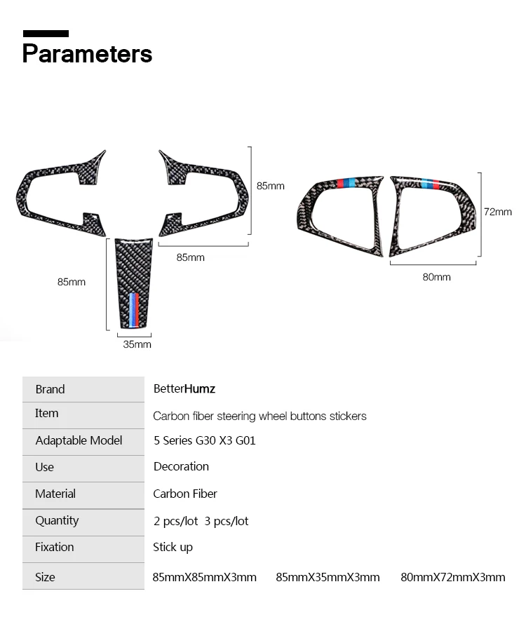 Автомобильные аксессуары из углеродного волокна, кнопки на руль, автомобильные наклейки и наклейки, модификация, автомобильные чехлы для BMW 5 серии G30 X3 G01