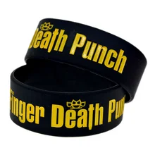 OHB 25 шт. один дюйм шириной пять пальцев удар смерти силиконовый браслет для любителей музыки