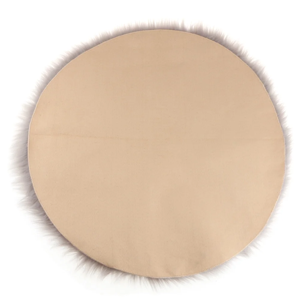Pack of 4Pcs Super Cozy Fake Sheepskin Shag Carpet Fluffy Bedroom Floor Mat 40x40cm Grey