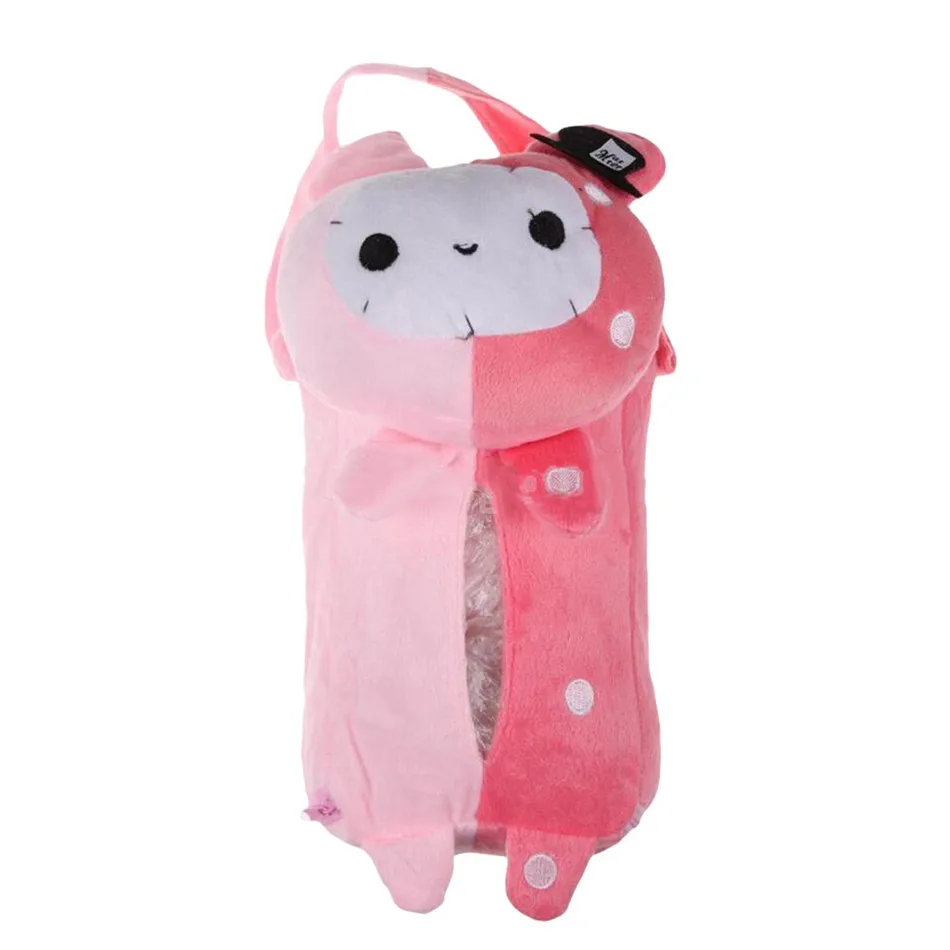 Cute Animal Car Ornaments Hanging Accessories for Girls Tissue Box Back Napkin Paper Towel Box Covers Case 4 Colors - Название цвета: Rabbit