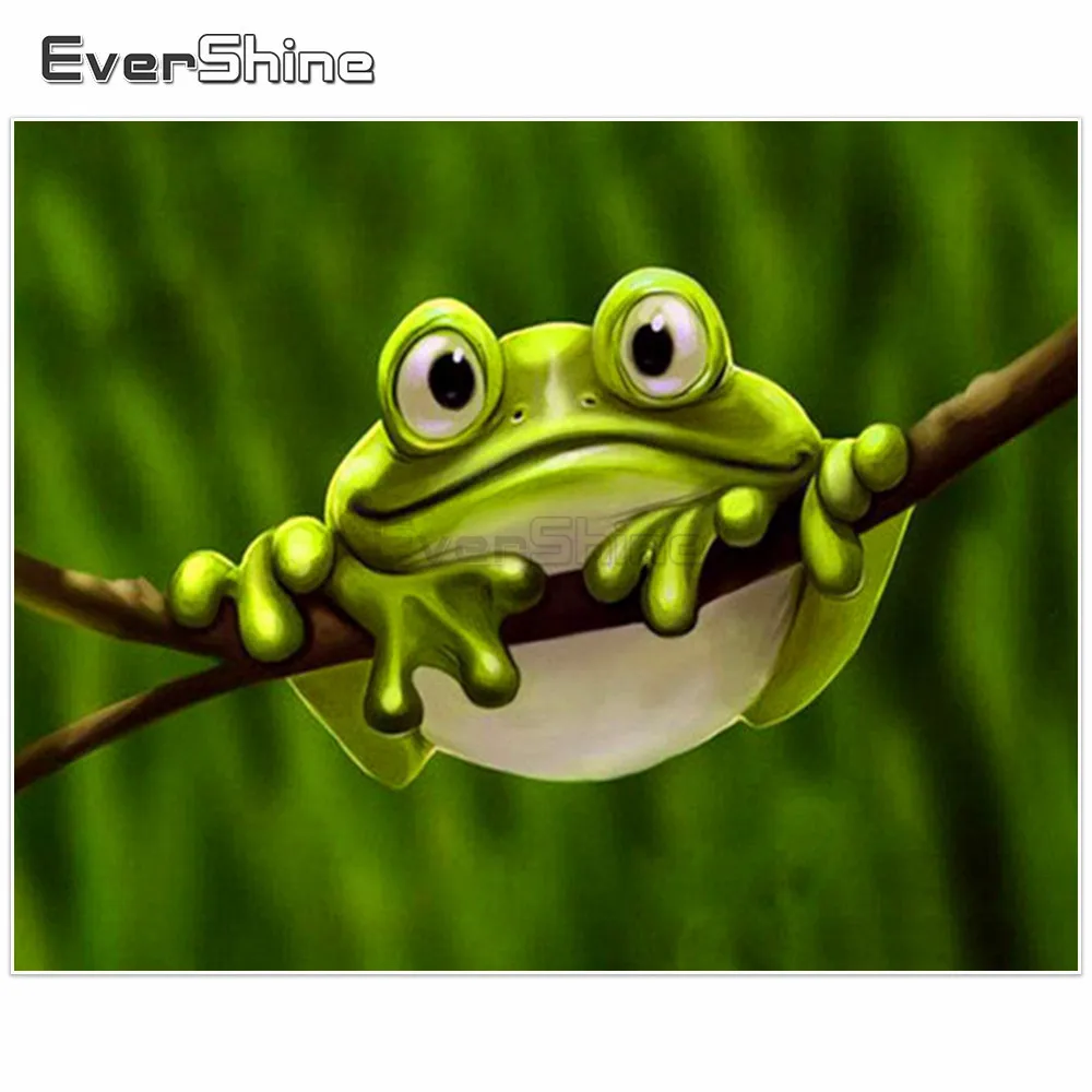 Evershine 5D DIY Diamond Painting Frog Full Square Diamond Embroidery Cross Stitch Diamond Mosaic Rhinestones Home Decoration