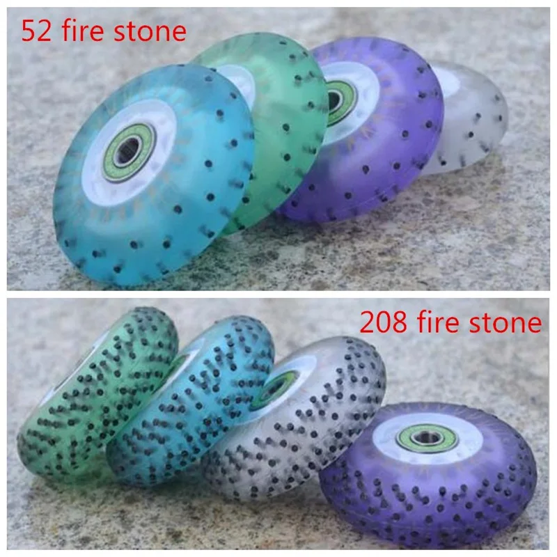 

92A hardness 52 104 208 Fire Stone LED Flash 80mm 76mm 72mm Inline Skates Wheel Green Blue White Purple Sliding FSK Slalom Wheel