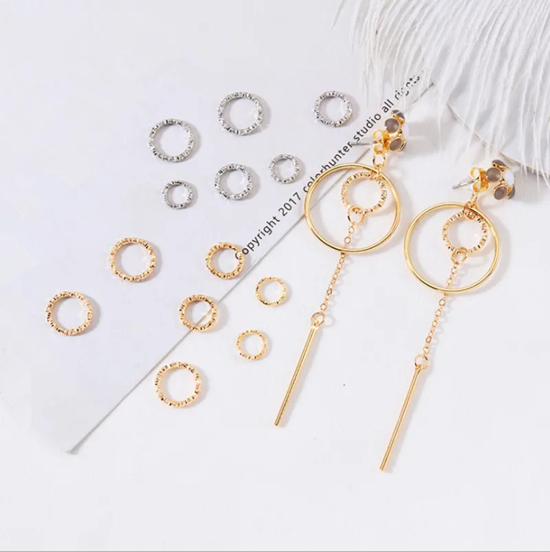 

50pcs 7.8 9.8 11.8mm Metal Twist Link Circle Round DIY Hoop Earrings Base For Jewelry Making Finding DIY Earrings Connector