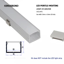 10 шт* 1 м U форма алюминиевый профиль для светодиодов алюминиевый профиль с; обувь на плоской подошве с закрытой пяткой для 16 мм печатной платы светодиодный полосы светодиодный свет бар