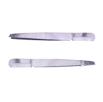 

by dhl or ems 500pcs Eyebrow Tweezer with Eyebrow Brush Comb Stainless Steel Eyelashes Extension Tweezers Pinzette Clip new