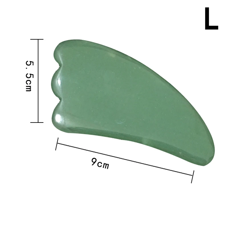 Натуральный зеленый авантюрин выскабливание пластины глаз тела забота о здоровье массажный инструмент MSU99 - Цвет: L