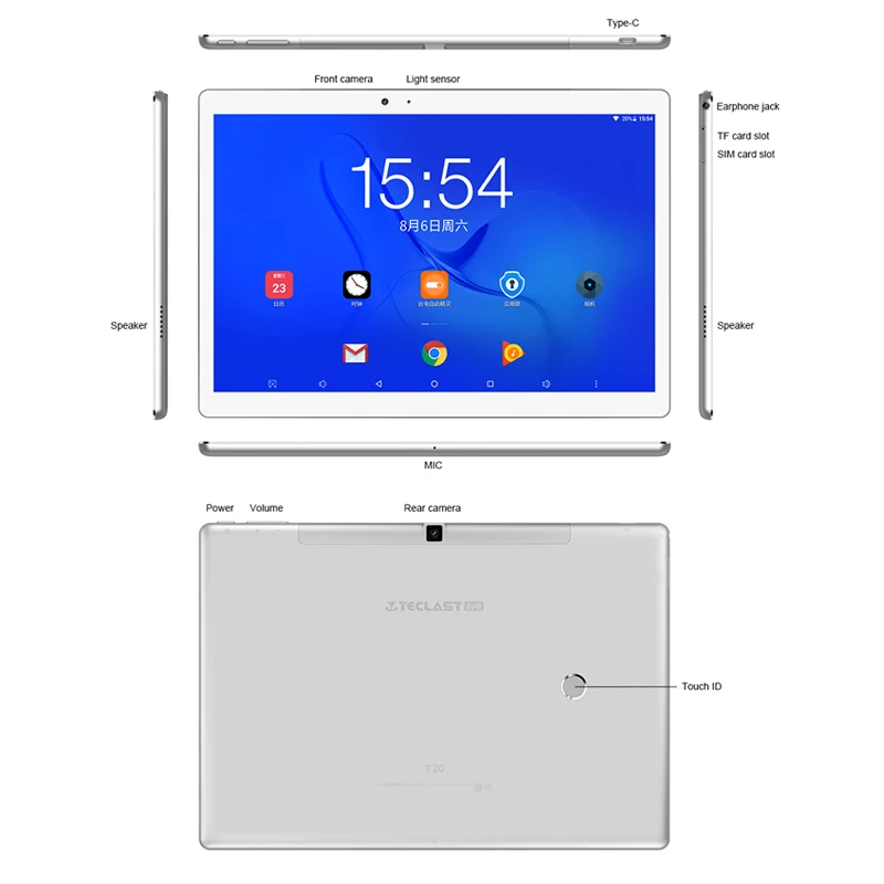 10 1 дюйма 2560*1600 Teclast T20 Tablet PC 4G Телефонный звонок MT6797 Helio X27 Дека Core Android 7 0 4 GB