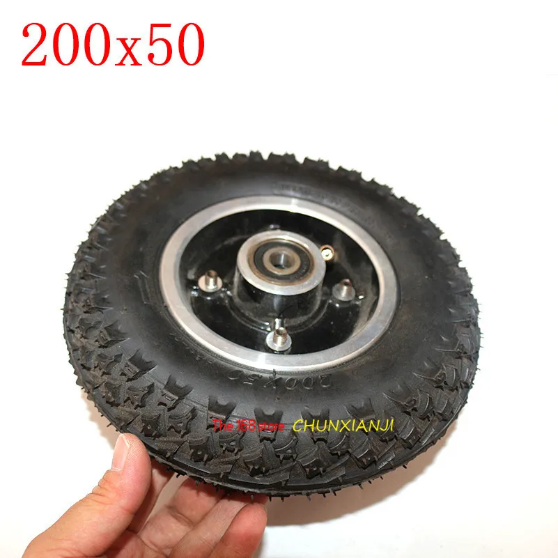 

Size 200x50 Electric Scooter Tyre With Wheel Hub 8" Scooter Tyre Aluminium Alloy Wheel Pneumatic Tire Inflation Electric Vehicle