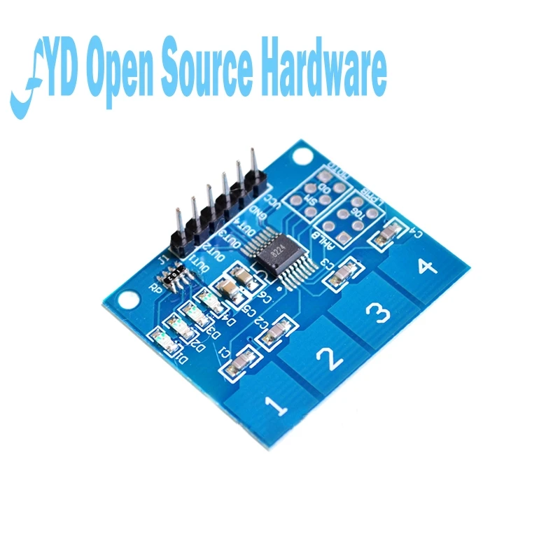 4 канальный цифровой сенсорный емкостный модуль TTP224 для arduino raspberry 1 шт.|button switch