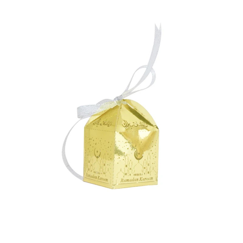 HAOCHU 50 шт. Happy Eid Mubarak коробка конфет Золото Серебро исламское Новогоднее украшение коробки Рамадан мусульманский фестиваль коробка для свадебного подарка - Цвет: Ramadan  Gold