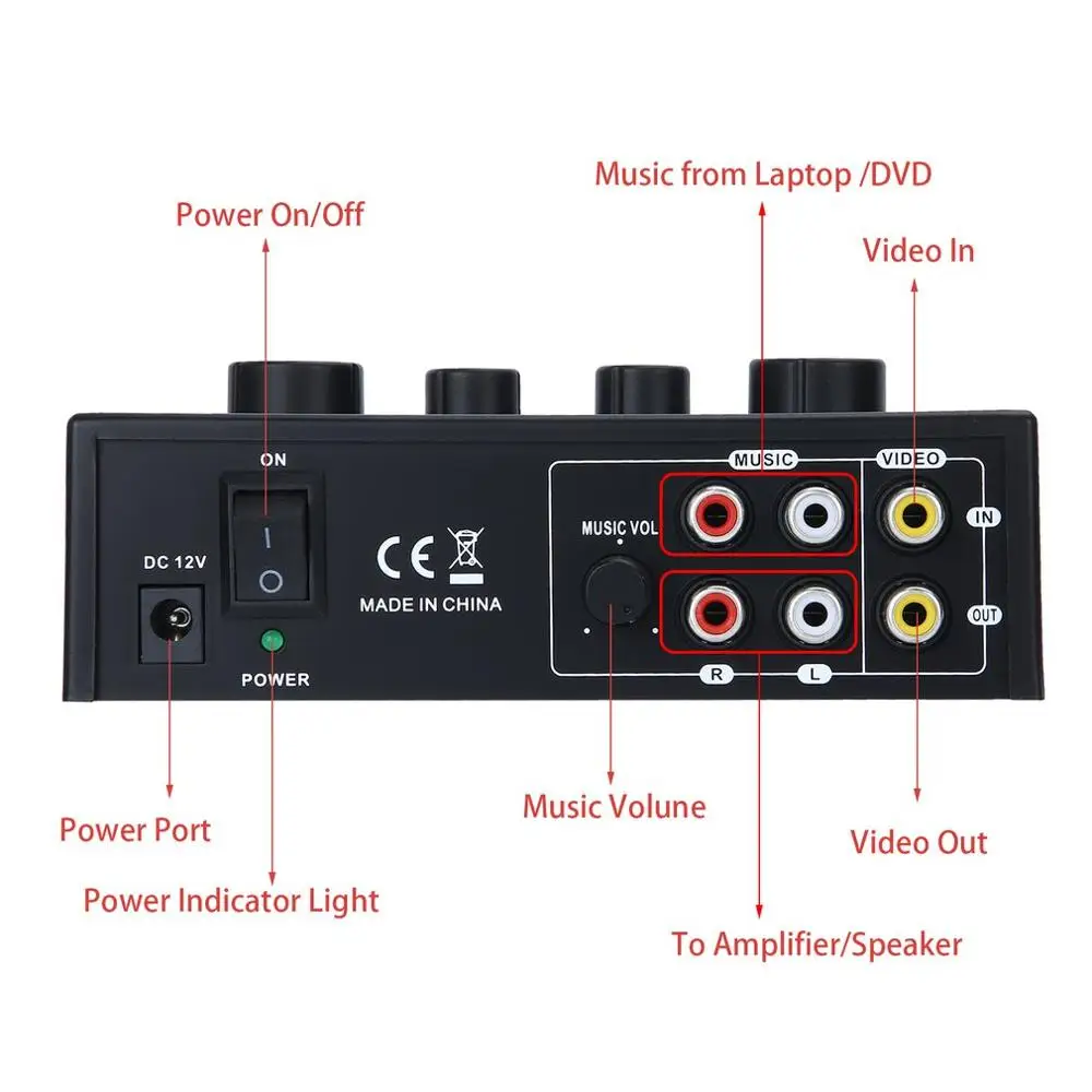 Karaoke Sound Mixer Professional Audio System Portable Mini Digital Audio Sound Karaoke Machine Echo Mixer System Player