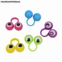NEW 5PCS/LOT Eye Finger Puppets Plastic Rings with Wiggle Eyes Favors for Kids Assorted Colors Gift Toys Fillers Birthday&Party