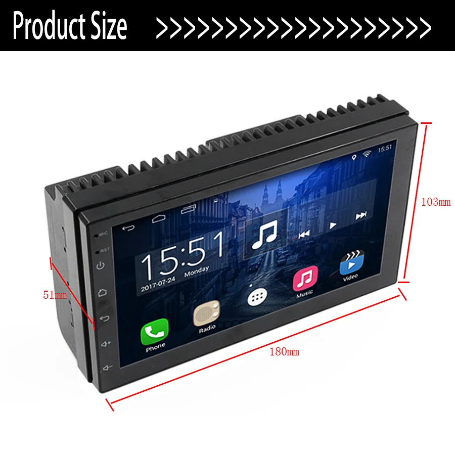 Perfect TOPSOURCE Car Multimedia Player Android 6.0 Car DVD Radio Player 2 din WiFi For Nissan TOYOTA Volkswagen Universal GPS 1024X600 12