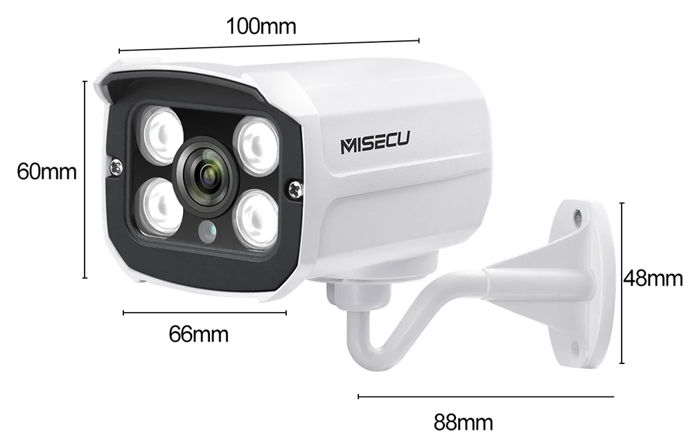 MISECU 4MP 5MP POE IP Камера Аудио Открытый Водонепроницаемый IP66 CCTV Встроенный микрофон