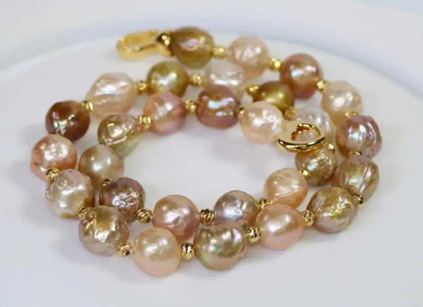 

FREE SHIPPING>>Natural reborn keshi Pearl 12-14mm baroque For Jewelry Making 18inch necklace