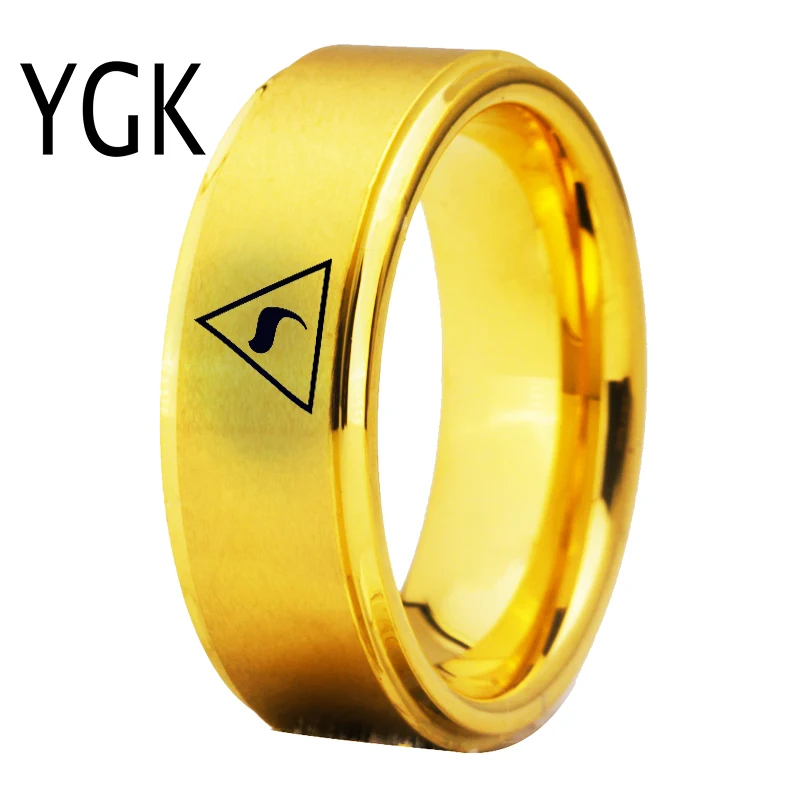 YGK Jewelry Scotish 14th Degree MASONIC Freemason Mason Tungsten Rings for Men's Bridegroom Wedding Engagement Anniversary Ring wedding rings jewelry rings