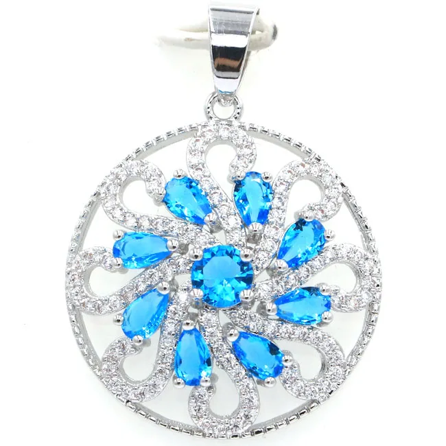 

Elegant Green Emerald, White CZ Woman's Engagement 925 Silver Pendant Gift 23x16mm