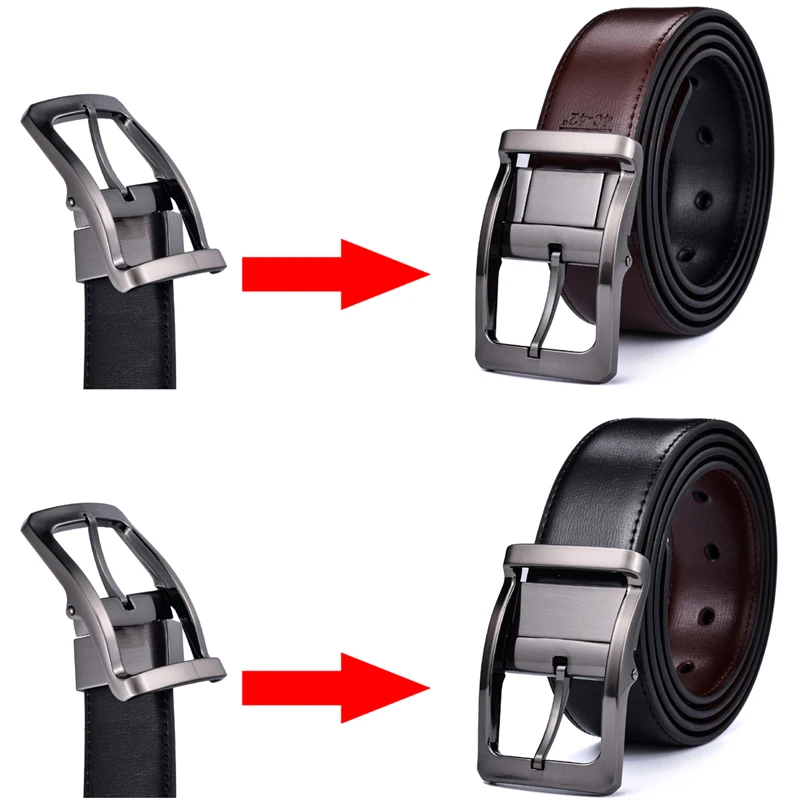 Мужской ремень, реверсивный ремень для мужского платья Повседневный ремень в стиле гольфа 1,2", размер регулируется, один Обратный для 2 цветов