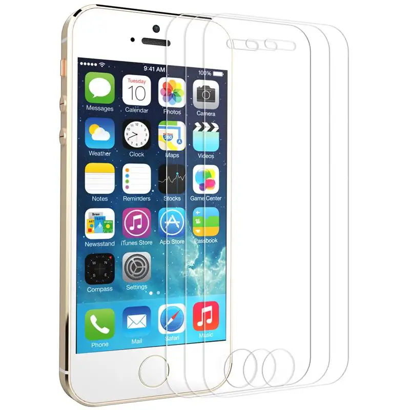 

3PCs Screen Protector For iPhone 5 5s SE Tempered Glass HD Transparent Screen Protector With Free Foil Tool For iPhone 5s 5 SE