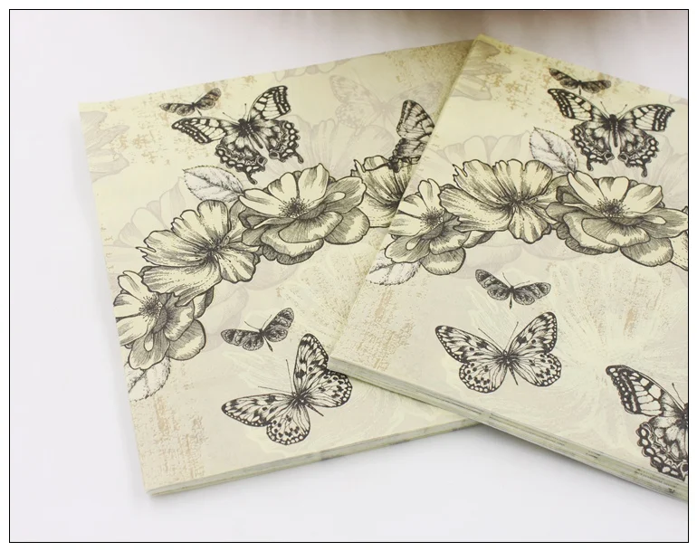 [Rainloong] бабочкой Праздничная бумажная салфетка& вечерние ткани украшение для салфеток Guardanapo 33 см* 33 см 20 шт./упак./лот