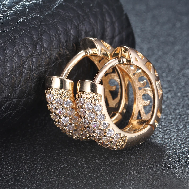 Модные cc серьги для женщин циркония клипсы серьги из розового золота с австрийским кристаллом Букле д 'ореиль ювелирные изделия E022