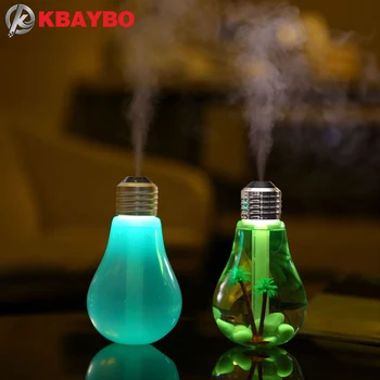 USB Ultrasonic Humidifier Home Office Mini Aroma Diffuser LED Night Light Aromatherapy Mist Maker Creative Bottle bulb