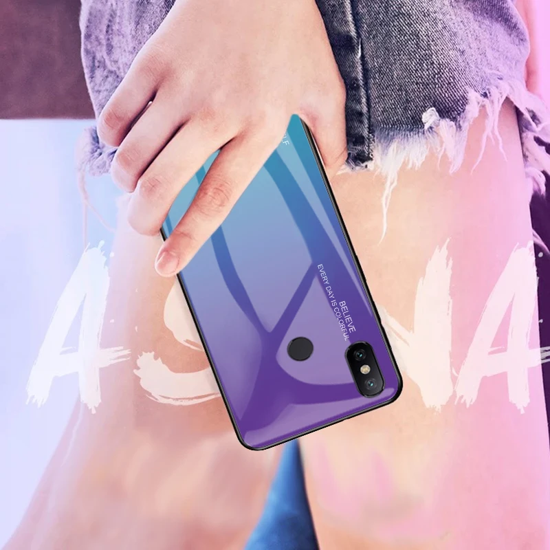 

Gradient Color Blue Ray Aurora Back Cover case For Xiaomi Redmi Note 7 5 6 Pro Pocophone F1 case Mi8 MiA2 Lite 6X 5X A1 8 lite