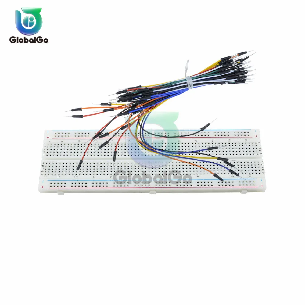 

MB102 Breadboard Mini USB Power Supply Module + 830 Points Holes Universal Solderless PCB Breadboard + 140pcs 65pcs Jumper Wires
