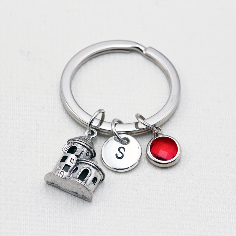 European Castle/Birthstone Keychain/English Alphabet A To Z Letters Key Chain/Sister Gift/Fashion Jewelry | Украшения и