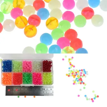 

2019 New 1000 Pcs Premium Green Large Soft Rubber Oval Luminous Fishing Beads Lumo Glow Beans Sabiki Snapper Rig 10 colors