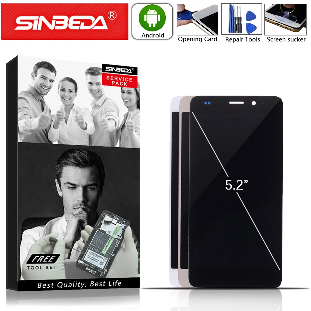

5.2"Sinbeda LCD For HUAWEI Honor 5C LCD Display Touch Screen with Frame Digitizer For Honor7 Lite LCD For HUAWEI GT3 5C Display@