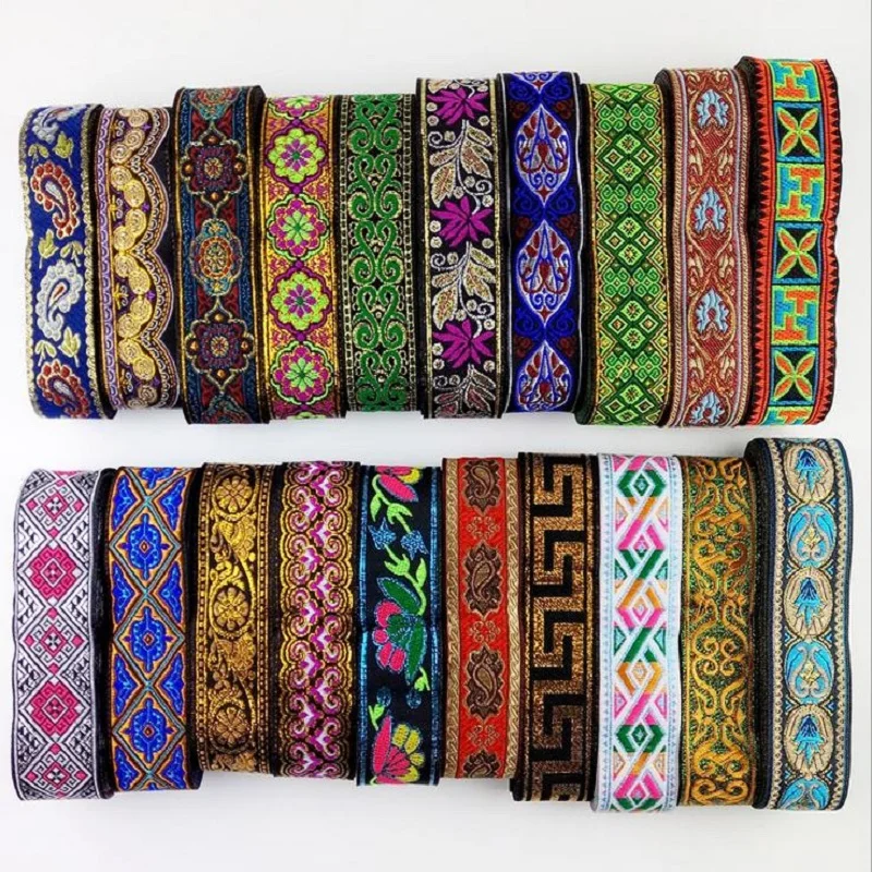 

Hot Minority Wind Color Lace Computer Jacquard Ribbon Edge Curtains Home Textiles Clothing Lace Accessories Retro Chinese Style