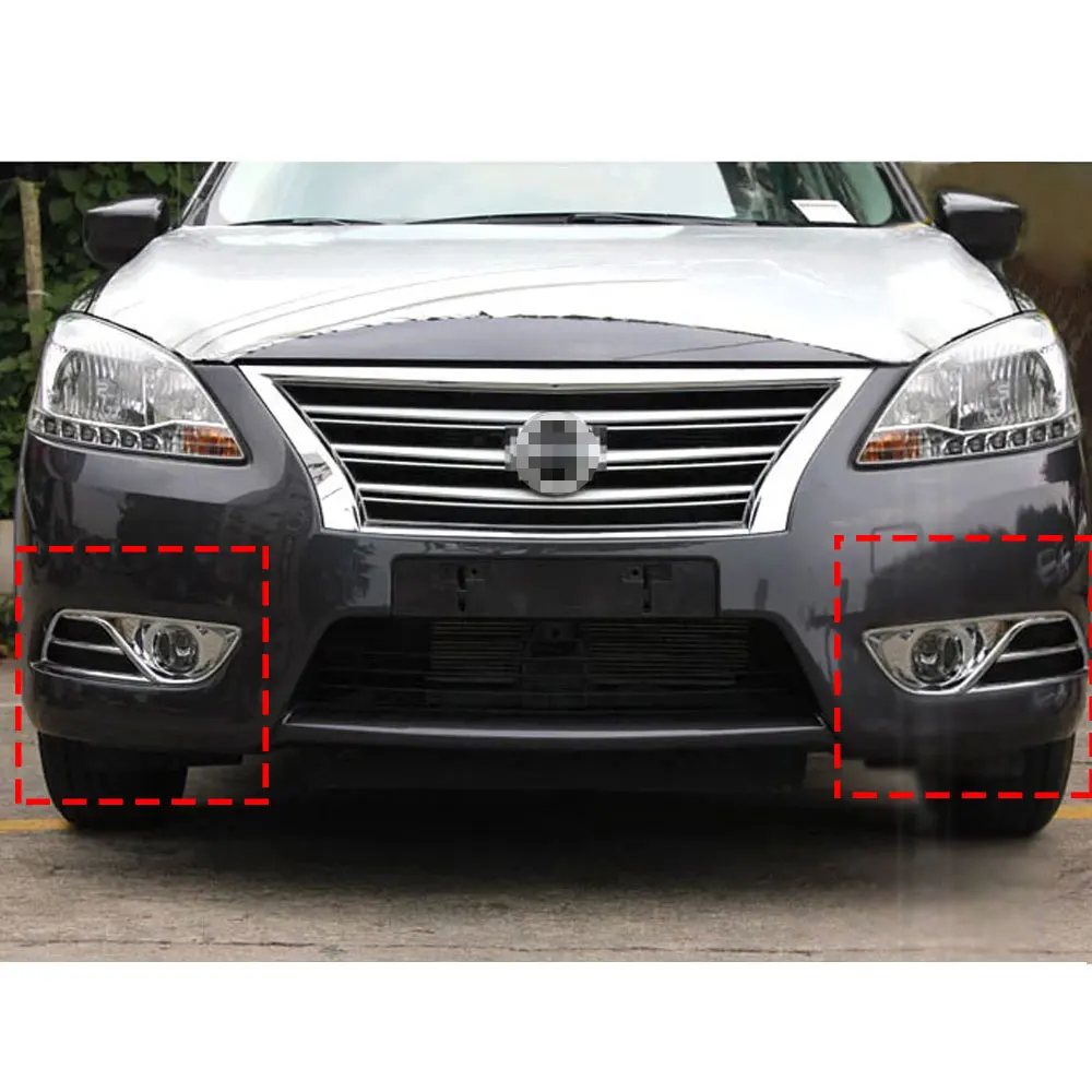 Fit For 13 15 Nissan Sentra Sl Front Bumper Chrome Fog Light Lamp Cover Trim Car Styling Sticker Chromium Styling Aliexpress