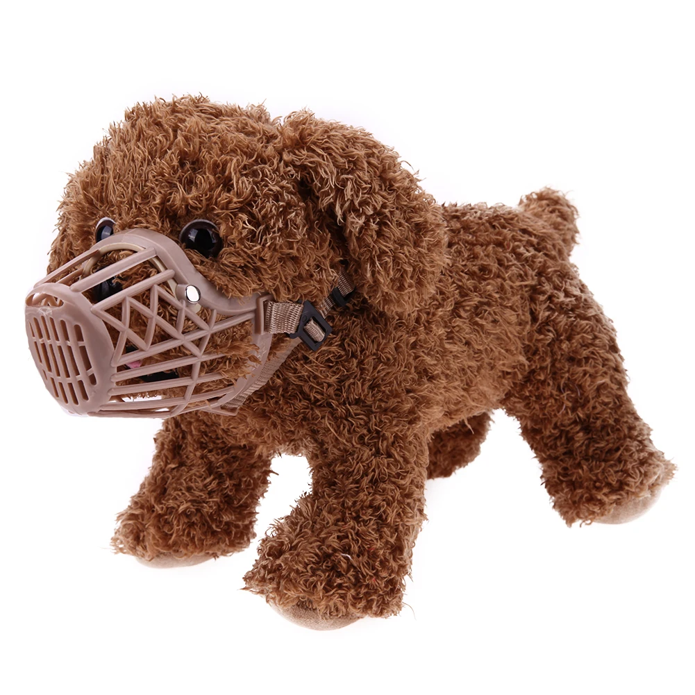 Pet Dog Anti biting Adjusting Straps Mask Plastic Dogs Muzzle 5 Size
