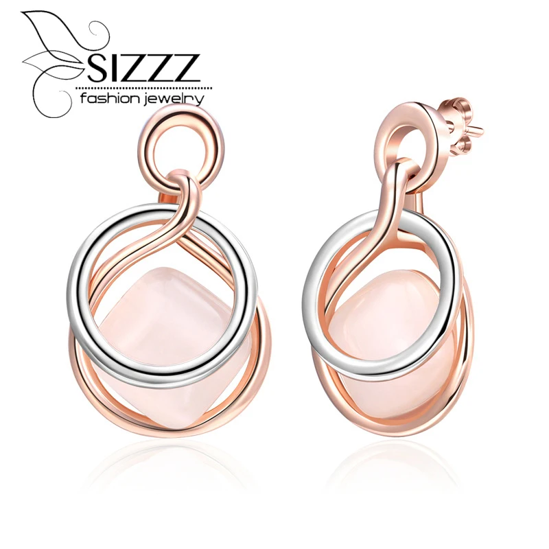 

SIZZZ 2018 New Fashion European and American fashion original double color stud earrings for women