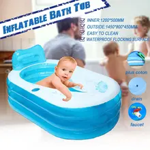 1 шт. прозрачный синий Портативный Теплый надувная Ванна складной кран для ванной с электрическим воздушным насосом для спа взрослых детей