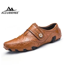 ALCUBIEREE/Брендовые мужские лоферы из натуральной кожи; мужские мокасины без шнуровки; дышащая обувь для вождения; мужские мокасины; большие размеры 46
